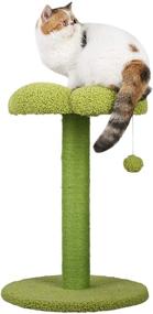 img 4 attached to PetnPurr Cat Flower Scratching Post: Protects Furniture with Sisal Scratcher, Perch, and Toy