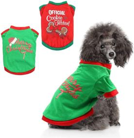 img 4 attached to 🎄 BWOGUE 2 Pack Christmas Dog Shirts: Soft, Breathable Pet Clothes for Small Dogs and Cats - Perfect for Festive Christmas Cosplay!