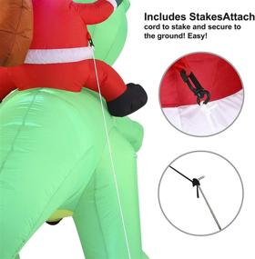 img 2 attached to 🦖 Joiedomi 6FT Santa Ride on Dinosaur Inflatable: Festive Xmas Party Decor with LED Lights for Indoor, Outdoor, Yard & Garden
