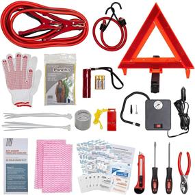 img 3 attached to 🚗 Convenience and Safety on the Road: Lifeline 4388AAA Excursion Road 76-Piece Car Air Compressor, Jumper Cables, Flashlight, and First Aid Kit