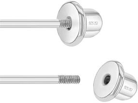 img 1 attached to ✨ 925 Sterling Silver Simulated Pearl Safety Screw Back Earrings - Ideal for Babies to Teens 3mm-5mm - Perfect Gift for Birthdays, Baptisms, and Special Occasions