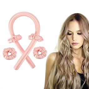 img 4 attached to Abailu Tik Tok Best Heatless Curling Rod Headband - Effortless 🌸 Long Hair Curlers for Women - No Heat Silk Curls Headband (Pink)