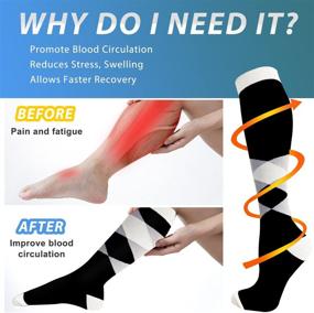 img 3 attached to 🧦 Compression Socks for Women and Men: Circulation-Compression Socks 20-30 mmHg - Ideal for Running, Medical, Nursing, Travel, and Cycling