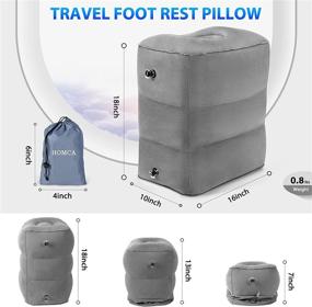img 3 attached to 👣 HOMCA Inflatable Travel Foot Rest Pillow: Ultimate Comfort for Tots, Office, Airplane, Train, Cars & Home