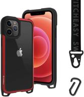 📱 switcheasy iphone 12 mini case - odyssey, red aluminum alloy aero-tech cover with crossbody lanyard, adjustable fashion neck strap, military-grade protection & scratch resistance logo