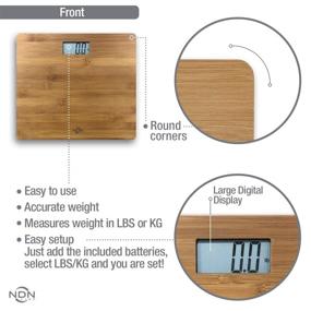img 3 attached to 🌿 NDN LINE Bamboo Digital Body Weight Bathroom Scale: Experience the Organic Wood Difference for Enhanced SEO