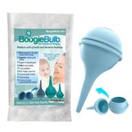 👃 boogiebulb: cleanable & reusable nasal aspirator for newborns, toddlers, and adults - bpa free - blue 2 ounce bulb syringe - safe nose cleaner and booger sucker - ear syringe included logo