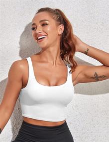 img 3 attached to 🏋️ Ultimate Support and Style: Women's Padded Workout Tank Tops with Criss Cross Back Design – Enhance Your Yoga and Fitness Routine!