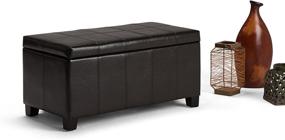 img 3 attached to Simpli Home Rectangular Storage Ottoman Furniture in Accent Furniture