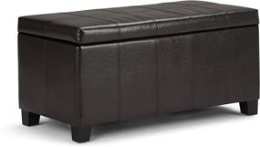 img 4 attached to Simpli Home Rectangular Storage Ottoman Furniture in Accent Furniture