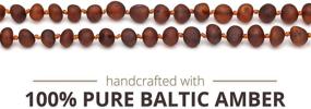 img 1 attached to 📿 Meraki Adult Baltic Amber Necklace - Genuine Raw Unpolished Baroque Baltic Amber, Cognac Color - Certified, 18 Inches