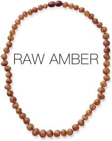img 4 attached to 📿 Meraki Adult Baltic Amber Necklace - Genuine Raw Unpolished Baroque Baltic Amber, Cognac Color - Certified, 18 Inches