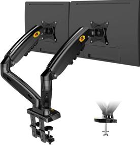img 4 attached to NB North Bayou F160 - Dual Monitor Desk Mount Stand with Full Motion Swivel for 17-27 Inch Screens, 4.4~19.8lbs Load Capacity per Display