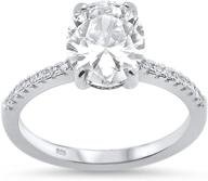 sterling silver oval cut cubic zirconia engagement ring in various colors and sizes 5-10 - personalize your choice! logo