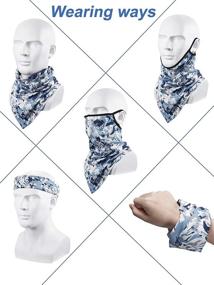 img 2 attached to 🧣 Pack of 8 Cooling Neck Gaiters Scarf Shields with Ear Loops - Unisex Face Cover Bandanas Balaclavas, 8 Styles