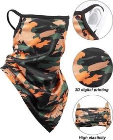 img 1 attached to 🧣 Pack of 8 Cooling Neck Gaiters Scarf Shields with Ear Loops - Unisex Face Cover Bandanas Balaclavas, 8 Styles