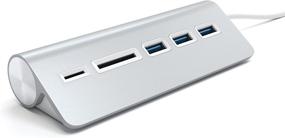 img 2 attached to 🔌 Satechi Silver Aluminum USB 3.0 Hub & Card Reader - MacBook Pro, MacBook, iMac, Surface Pro, Dell XPS and More Compatible