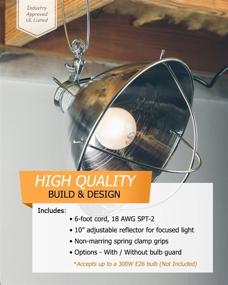 img 1 attached to 🌲 Woods Clamp Lamp with 10 Inch Reflector and Bulb Guard - 300W Bulb, 6ft Cord