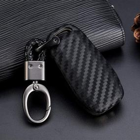 img 3 attached to 🔑 ROYALFOX(TM) Silicone Carbon Fiber Remote Key Fob Case Cover for Ford F150 F250 Fiesta Mustang Edge and More