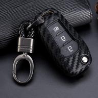 🔑 royalfox(tm) silicone carbon fiber remote key fob case cover for ford f150 f250 fiesta mustang edge and more logo