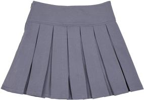 img 2 attached to Bienzoe Stretchy Pleated Dance Skirt for Girls with Adjustable Waist - Perfect School Uniform