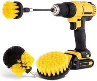 🧽 efficient cleaning made easy with the drill brush attachment set - power scrubber brush cleaning kit - perfect for bathroom surfaces, grout, floors, tubs, showers, tiles, kitchen, and car logo