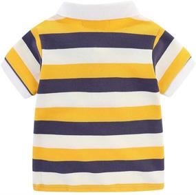 img 3 attached to 👕 Premium Quality UP YO EB Boys' Striped Polo Short Sleeve T-Shirt: Stylish and Comfortable Cotton Tee for Toddler Boys