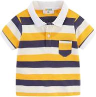 👕 premium quality up yo eb boys' striped polo short sleeve t-shirt: stylish and comfortable cotton tee for toddler boys logo