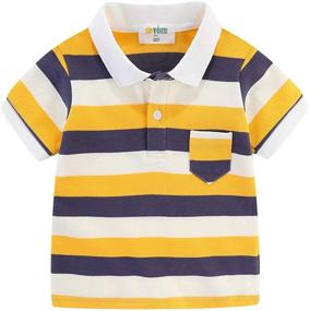 img 4 attached to 👕 Premium Quality UP YO EB Boys' Striped Polo Short Sleeve T-Shirt: Stylish and Comfortable Cotton Tee for Toddler Boys