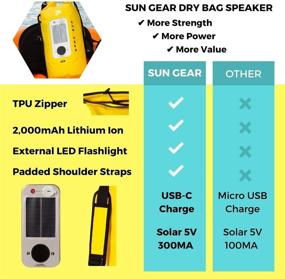 img 3 attached to 🎒 Ultimate Adventure Companion: SUN GEAR Waterproof Dry Bag Backpack with Solar-Powered Bluetooth Speaker & Flashlight – Perfect for Rafting, Kayaking, SUP