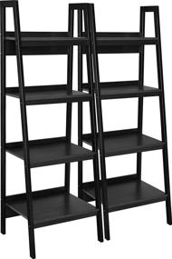 img 4 attached to Ameriwood Home Lawrence 📚 4-Shelf Black Ladder Bookcase Bundle