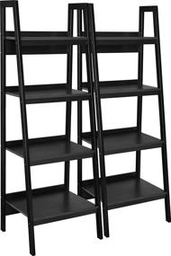 img 1 attached to Ameriwood Home Lawrence 📚 4-Shelf Black Ladder Bookcase Bundle