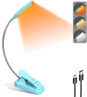 📚 glocusent lightweight rechargeable 10 led amber book light for bedtime reading, clip-on eye-care reading light with up to 80 hours battery life, 3 levels of brightness in 3 color modes logo