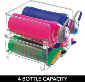 img 1 attached to 🔳 mDesign Clear Stackable Water Bottle Holder Stand Bin - Kitchen Countertop Organizer for Pantry, Fridge, and Freezer - Each Rack Holds 2 Containers, 2 Pack - Modern Plastic Storage