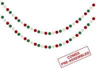 🎄 vibrant 60-ball christmas felt garlands - festive christmas pom pom decor - perfect for tree, home, and office - indoor/outdoor holiday hanging decor - 25mm size logo