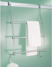 img 2 attached to 🛀 Enhance Your Bathroom Organization with the iDesign Classico Steel Over-The-Door Towel Rack with Storage Hooks - Chrome