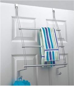 img 3 attached to 🛀 Enhance Your Bathroom Organization with the iDesign Classico Steel Over-The-Door Towel Rack with Storage Hooks - Chrome