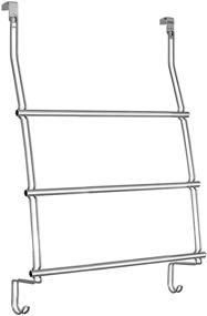 img 1 attached to 🛀 Enhance Your Bathroom Organization with the iDesign Classico Steel Over-The-Door Towel Rack with Storage Hooks - Chrome