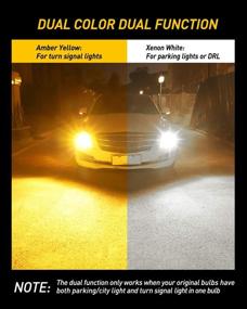 img 1 attached to 🚦 AUXITO Dual Color LED Bulbs for Car Turn Signal & Parking Lights - Pack of 2