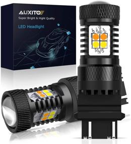 img 4 attached to 🚦 AUXITO Dual Color LED Bulbs for Car Turn Signal & Parking Lights - Pack of 2
