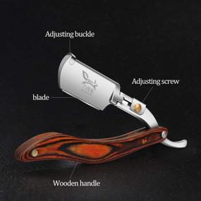 img 2 attached to 🪒 Professional Men's Shaving Razor with Redwood Handle and Changeable Blades