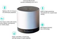 🔊 беспроводной портативный динамик/громкоговоритель trusound t2 с bluetooth - звук 360 градусов, дымчато-серебристый логотип