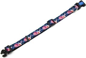 img 2 attached to 🐾 BIG SMILE PAW Adjustable Nylon Dog Collar: Explore the Floral Theme Series!