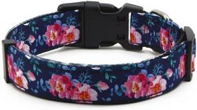 img 3 attached to 🐾 BIG SMILE PAW Adjustable Nylon Dog Collar: Explore the Floral Theme Series!