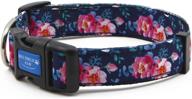 🐾 big smile paw adjustable nylon dog collar: explore the floral theme series! logo