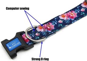 img 1 attached to 🐾 BIG SMILE PAW Adjustable Nylon Dog Collar: Explore the Floral Theme Series!