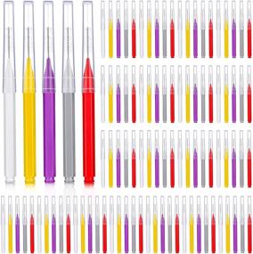 img 4 attached to Премиум-набор щеток для скобок из 100 штук: обеспечьте оптимальный уход за полостью рта с помощью межзубных зубочисток, нити для зубов и гигиенического флоссера в классических цветах (разные размеры)