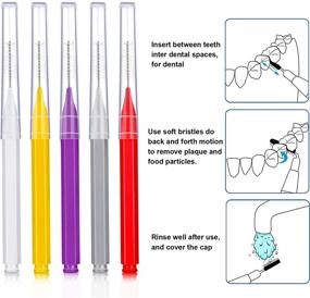img 2 attached to Премиум-набор щеток для скобок из 100 штук: обеспечьте оптимальный уход за полостью рта с помощью межзубных зубочисток, нити для зубов и гигиенического флоссера в классических цветах (разные размеры)