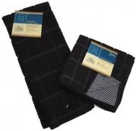 🧽 black microfiber dish towel and dish rag pack - set of 3 towels and rags for kitchen cleaning, supplies, accessories - ideal microfiber cleaning cloth for dish washing cleaning supplies логотип