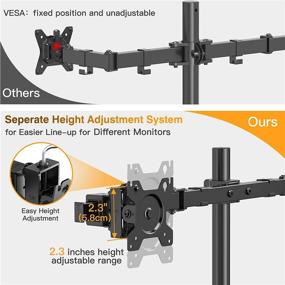 img 1 attached to ErGear Dual Monitor Desk Mount Stand 17-32 inches, Adjustable Sliding Monitor Arms up to 26.4lbs, Dual Monitor Stand with C-Clamp and Grommet Base, 75/100mm VESA, Black - EGCM5